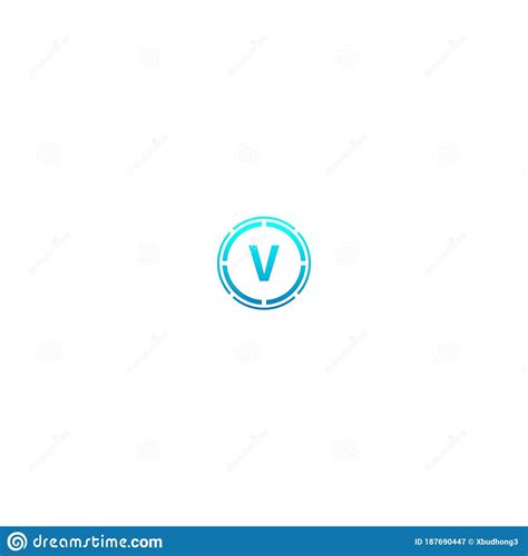 Circle V Logo Letter Design Concept In Gradient Colors Stock Vector