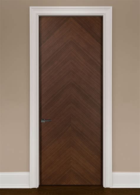 Modern Walnut Solid Wood Front Entry Door Single Gdim Fl2050