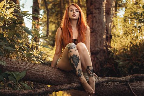 Wallpaper Martin K Hn Women Outdoors Legs Tattoo Nature Forest
