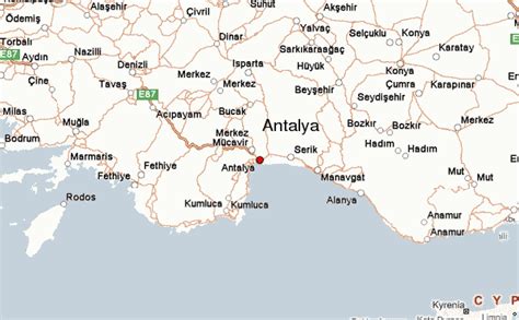 Antalya Region Tourist Map Antalya Turkey Mappery