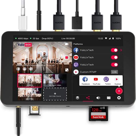 Yololiv Yolobox Portable Multi Camera Livestreaming Encoder Switcher