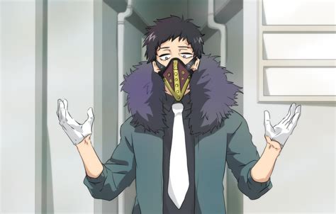 Обои маска перчатки парень Boku No Hero Academia Моя Геройская Академия Шизаки Кай картинки