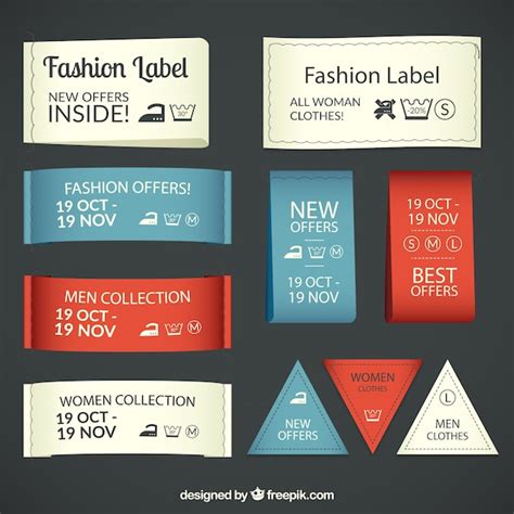 Free Vector Textile Fashion Labels