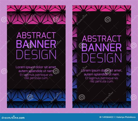 Vertical Triangular Prism Multicolored Banner Vector Illustration