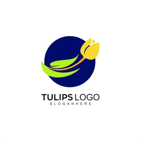 Free Vector Tulips Flower Design Logo Illustration