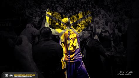 Kobe bryant #24 of the los angeles lakers signals his team in the game against the oklahoma city thunder at staples center on april 22, 2012 in los angeles, california. Farewell Kobe Bryant Wallpaper by michaelherradura on ...