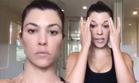 Kourtney Kardashian Dons A Black Sports Bra As She Teaches Fans How To Do An At Home Facial Massage