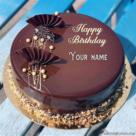 Customize Happy Chocolate Birthday Cake With Name Happy Birthday