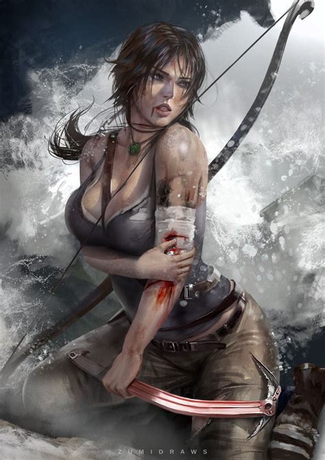 Lara Croft Zumi Draws On Artstation At