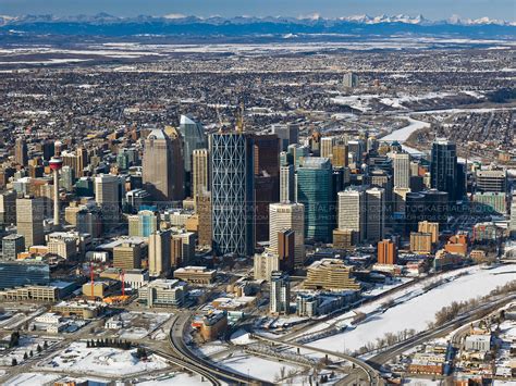 Aerial Photo Downtown Calgary Skyline