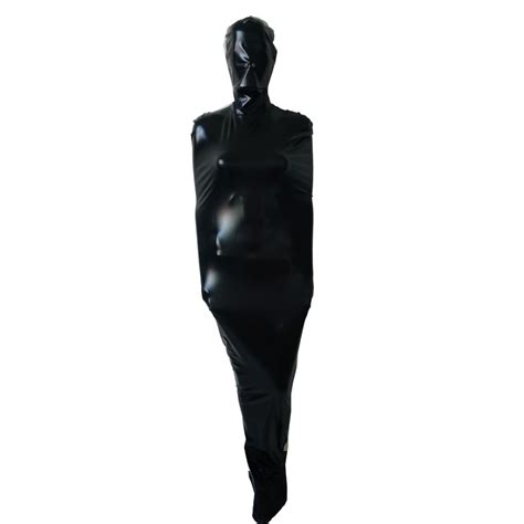 women s sexy black bondage mummy clothes suit shiny metallic spandex zentai catsuits adults