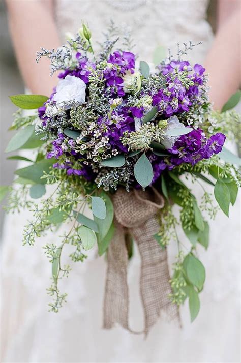 You might see them in wedding décor especially in the hands of the bride.they make excellent additions to any bouquet and floral arrangements. Wedding Bouquet - rustic, country - Purple stock, caspia ...