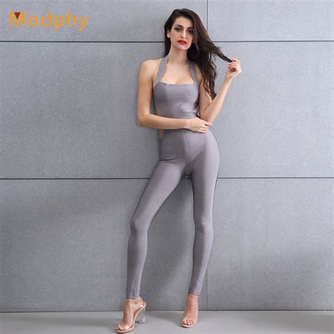 2018 New Fashion Women Sexy Busty Hollow Out Halter Backless Skinny