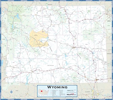 Wyoming County Highway Wall Map By