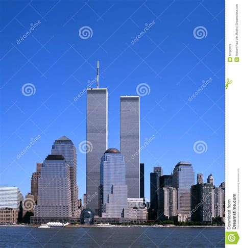 Nyc Skyline With The Twin Towers Stock Image Image Of