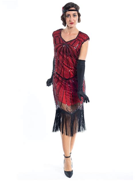 1920s red beaded charlotte flapper dress flapper boutique