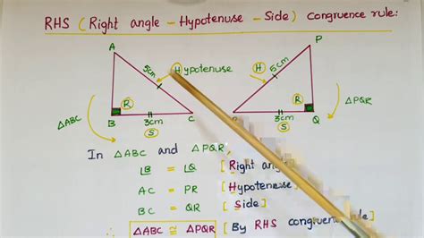 Rhs Right Angle Hypotenuse Side Congruence Criteria Youtube
