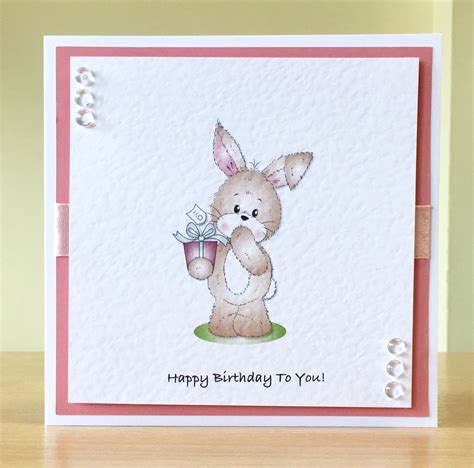 Rabbit Birthday Card Handmade Card Making Birthday Handmade Craft