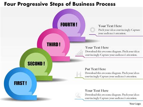 0514 Business Consulting Diagram Four Progressive Steps Of Business