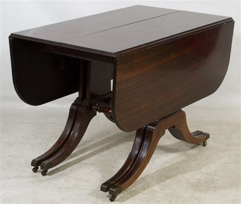 Duncan Phyfe Style Mahogany Drop Leaf Dining Table