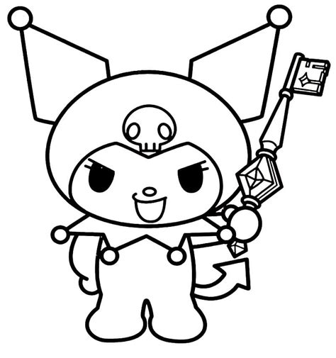 Kuromi With Key Coloring Page Free Printable Coloring Pages For Kids