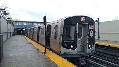 Nyc Subway Hd Bombardier R179 A Shuttle Train Departs Broad Channel