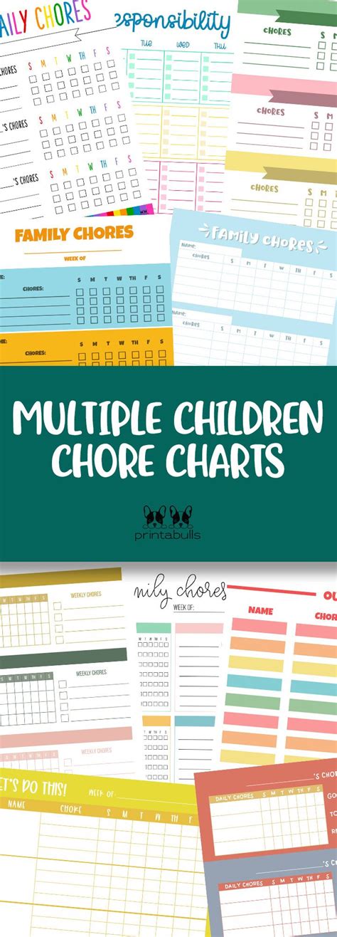 Printable Chore Charts For Multiple Kids Printabulls Kids Chore