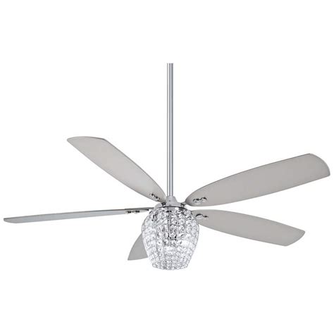 56 Minka Aire Bling Chrome And Crystal Led Ceiling Fan With Remote