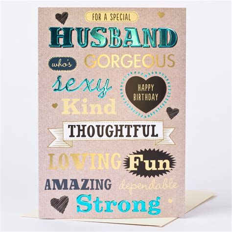 So you've found your perfect match and now its his/ her birthday! Birthday Card - Husband Who's Gorgeous | Only 59p