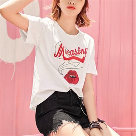 summer t shirt women letter t shirts printing funny tee shirt for female top clothes short