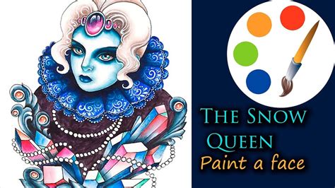 The Snow Queen How To Paint A Face By A Flat Angle Brush Youtube