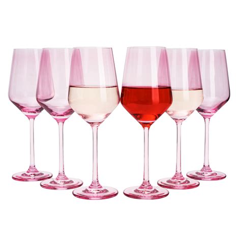 Colored Wine Glass Set 12 Oz Glasses Set Of 6 Unique Italian Style Ta The Wine Savant