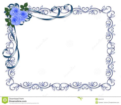 The best border wedding invitation might be the one you create yourself. Blue Roses Wedding Invitation Border Stock Photos - Image ...