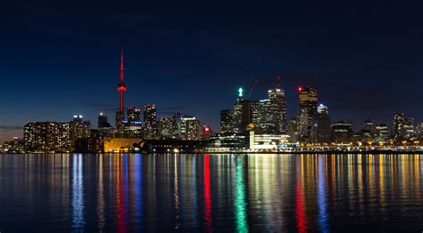 Wallpaper Landscape City Cityscape Night Reflection Skyline