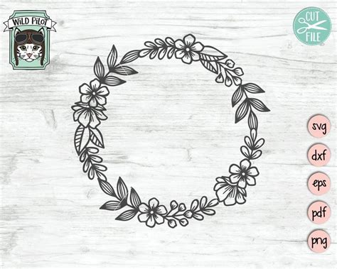 Wreath SVG file Flower Wreath svg Floral Wreath clipart | Etsy in 2021