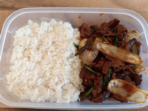 Beef And Onion Stir Fry With Rice