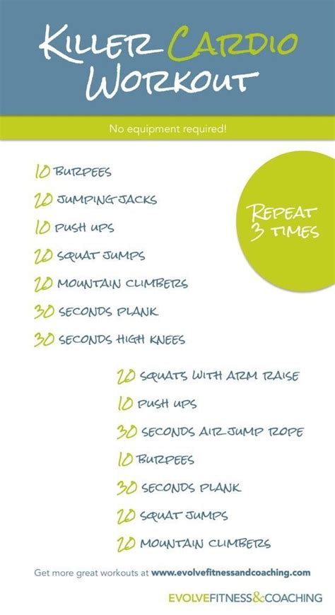 20 Minute Home Cardio Workout With Images Cardio