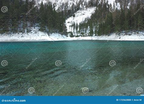 Green Lake Gruner See In Sunny Winter Day Famous Tourist Destination