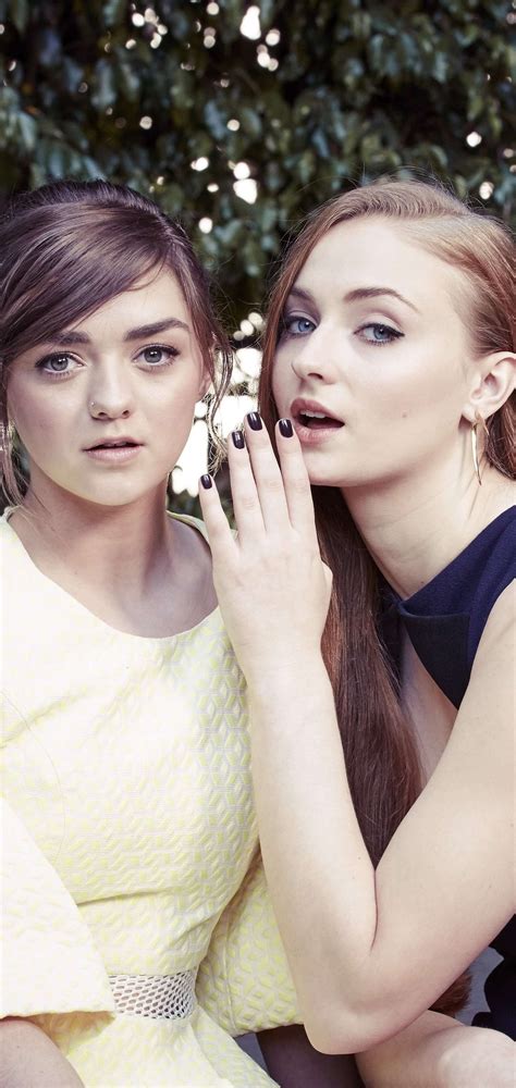 1080x2280 Sophie Turner And Maisie Williams One Plus 6huawei P20honor