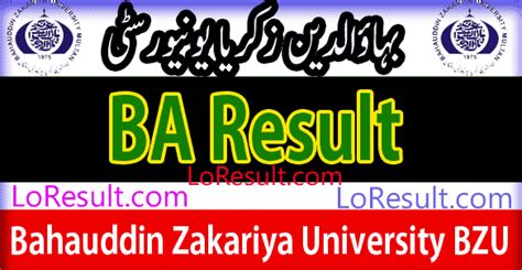 Bzu Ba Result 2024 Check By Roll Number