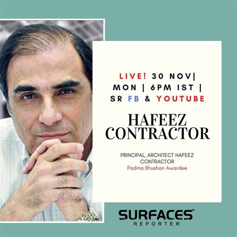 Watch Hafeez Contractor On Surfaces Reporter Fb Live