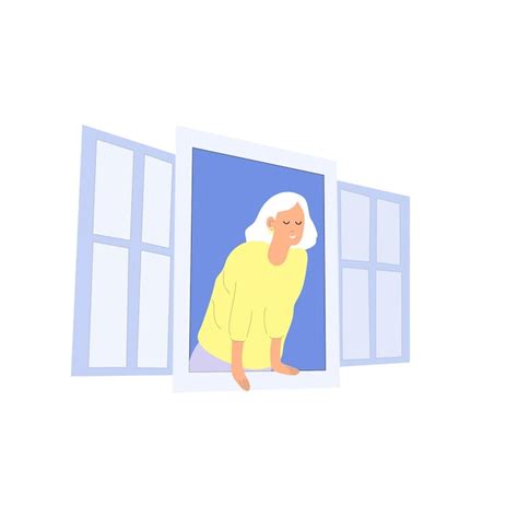 Premium Vector Girl Looking Out The Window Vector Illustration