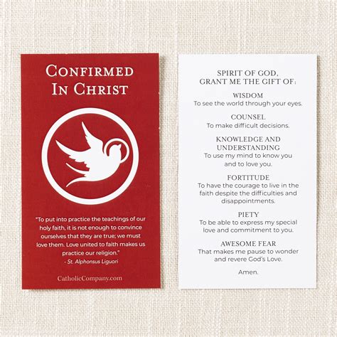 Confirmation Ts Of The Holy Spirit Prayer Card The Catholic Company®