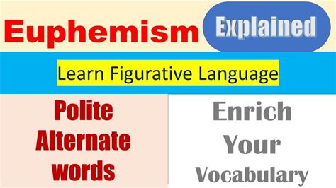 Euphemism Euphemistic Words What Is Euphemism Figurative Language Youtube
