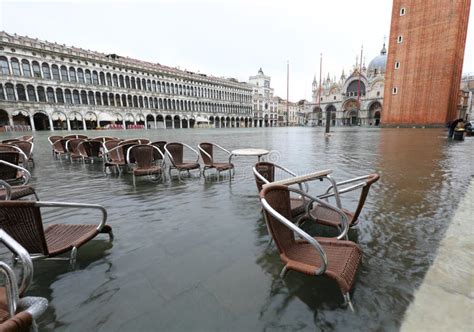Saint Mark Square In Venice In Italy During The Flood Stock Image