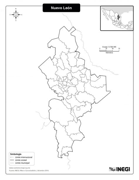 Mapa Del Estado De Nuevo León Con Municipios Mapas Para Descargar E Imprimir Imágenes Totales