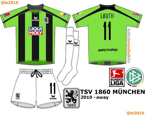 The v neck collar is finished with a soft kn. TSV Munich 1860 away kit for 2010-11. em 2020