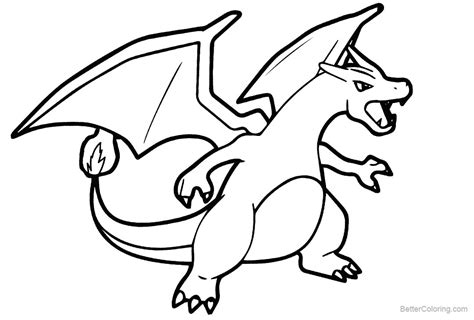 Mega Charizard X Pokemon Coloring Page Free Printable Coloring Pages