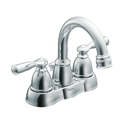 A stylish faucet blends in and suits your kitchen. MOEN Banbury 4 in. Centerset 2-Handle High-Arc Bathroom ...