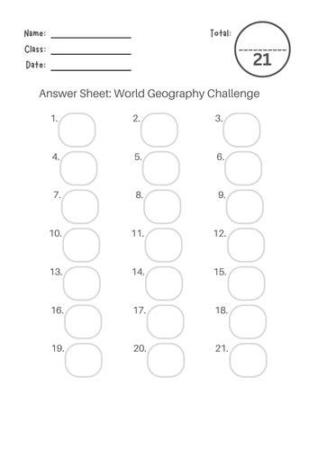 Fun Quiz World Geography Quiz Teaching Resources